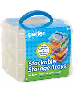 Perler Bead Large Organizer Stackable Storage Container Bead Trays, 3pc.