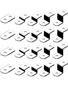 Offset Canvas Clips for Picture Framing Assorted Small Sizes, 10 Each 0/0", 1/8", 1/4" 3/8" 1/2", 10 Pieces Each Size Packed with 100 Screws