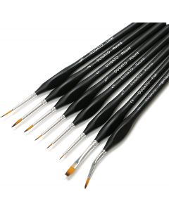 DUGATO Fine Detail Paint Brush Set, 8pcs Tiny Professional Micro Miniature Painting Brushes Kit with Ergonomic Handle for Acrylic, Oil, Watercolor, Art, Scale Model, Face, Paint by Numbers (VIII)