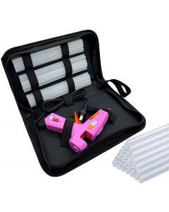Liumai Hot Glue Gun Kit with 30pcs Glue Sticks, Mini Hot Melt Glue Gun with Carrying Case for Crafts, School DIY Arts, and Home Repair (30Watts, Pink)