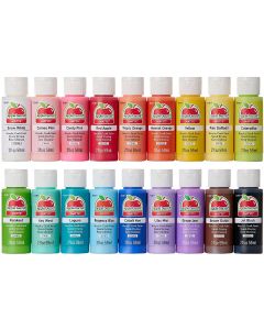 Apple Barrel Acrylic Paint Set, PROMOTCK 18 (2 fl oz/59 ml) Assorted Matte Finish Colors For Painting, Drawing & Art Supplies, DIY Arts And Crafts Acrylic Paint For Kids And Adults