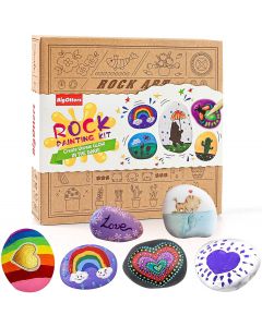 BigOtters Rock Painting Kit for Kids, Arts and Crafts for Girls and Boys Ages 6-12 Art Craft Gift for Rock Painting Supplies for Painting Rocks for Christmas Thanksgiving Kids