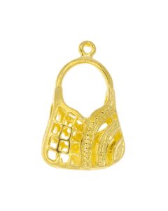 Hollow purse pendant - 20x8mm - Jewelry making DIY