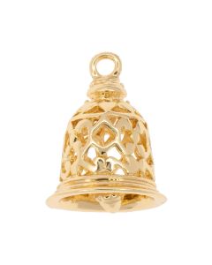 Hollow bell pendant - 15x10mm - Jewelry making DIY