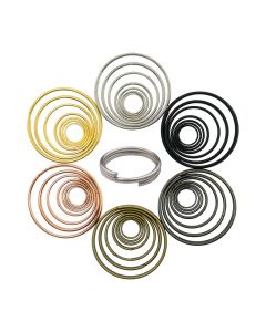Round Split Ring Key Rings Double Loop Keychain Metal Plating