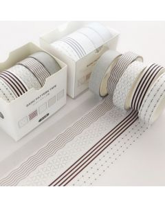 Washi Tape Pattern Collection - 1cmx3m - Scrapbooking Adhesive Masking Tape