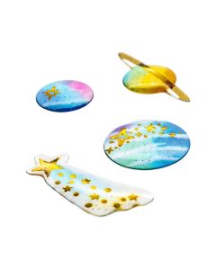 3D Planets Stickers Crystal Epoxy - 17.5x8.5cm sheet